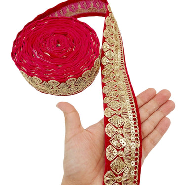 Velvet Embroidered Sequins Trim Indian Sari Border, Sequin Trimming, Sequinned Lace